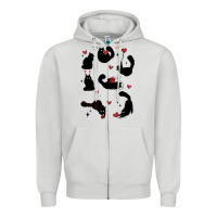 Dove Grey valentine cat Zipper Hoodie - MaliasSmallBusiness