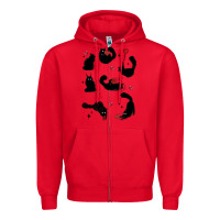 Red valentine cat Zipper Hoodie - MaliasSmallBusiness