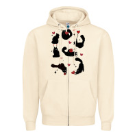 Sandshell valentine cat Zipper Hoodie - MaliasSmallBusiness