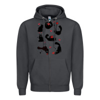 Smoke valentine cat Zipper Hoodie - MaliasSmallBusiness