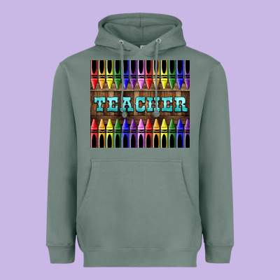 Teacher Crayons Tumbler Heavyweight Hoodie Designed By Lillyallendesigns