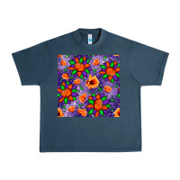 Midnight Navy pumpkin flower halloween seamless pattern Urban Heavy Tee - BundleAndBundleShop
