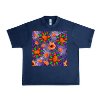 Navy pumpkin flower halloween seamless pattern Urban Heavy Tee - BundleAndBundleShop