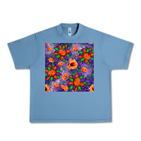 Pebble Blue pumpkin flower halloween seamless pattern Urban Heavy Tee - BundleAndBundleShop