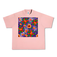 Salmon pumpkin flower halloween seamless pattern Urban Heavy Tee - BundleAndBundleShop