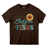 Chocolate Brown give me coffee and jesus Heavy Core Tee - Artiststas