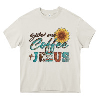 Cream give me coffee and jesus Heavy Core Tee - Artiststas