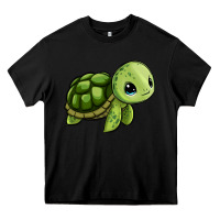 Black cute turtle Heavy Core Tee - Zillion Design Studio