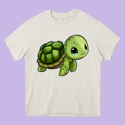 Cute Turtle Heavy Core Tee Designed By Zillion Design Studio
