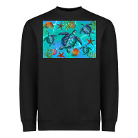 Black Turtle Seashells Starfish Heavyweight Sweatshirt - Artiststas