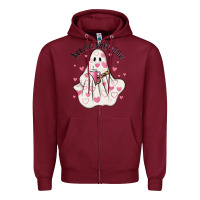 Burgundy boo jee valentine Zipper Hoodie - MaliasSmallBusiness