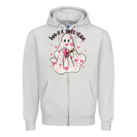 Dove Grey boo jee valentine Zipper Hoodie - MaliasSmallBusiness