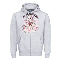 Heather Grey boo jee valentine Zipper Hoodie - MaliasSmallBusiness