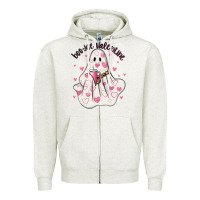 Oatmeal Heather boo jee valentine Zipper Hoodie - MaliasSmallBusiness