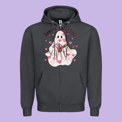 Boo Jee Valentine Zipper Hoodie Designed By Maliassmallbusiness