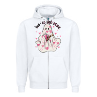 White boo jee valentine Zipper Hoodie - MaliasSmallBusiness