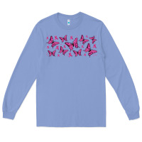 Colony Blue breast cancer butterflies Long Sleeve Tee - Jasminsmagicworld