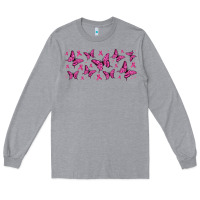 Heather Grey breast cancer butterflies Long Sleeve Tee - Jasminsmagicworld