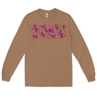Toasted Coconut breast cancer butterflies Long Sleeve Tee - Jasminsmagicworld