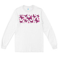 White breast cancer butterflies Long Sleeve Tee - Jasminsmagicworld