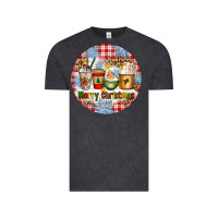 Vintage Black Merry Christmas Coffee Cups Vintage Tee - Artiststas