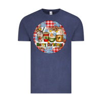 Vintage Denim Merry Christmas Coffee Cups Vintage Tee - Artiststas