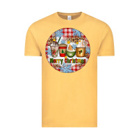 Vintage Mustard Merry Christmas Coffee Cups Vintage Tee - Artiststas