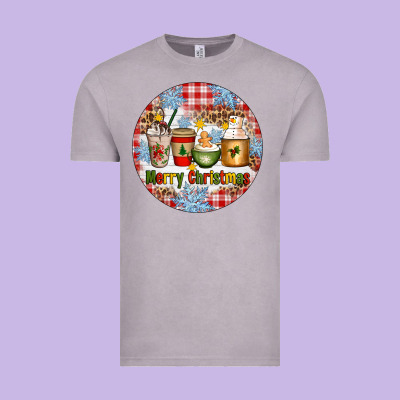 Merry Christmas Coffee Cups Vintage Tee Designed By Artiststas