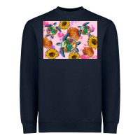 Navy Sunflowers Turtle Heavyweight Sweatshirt - Artiststas