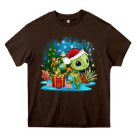 Chocolate Brown christmas turtle Heavy Core Tee - Zillion Design Studio