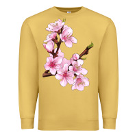 Antique Gold Peach Blossom Illustrations Premium Sweatshirt - LillyAllenDesigns