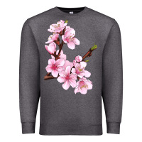 Charcoal Heather Peach Blossom Illustrations Premium Sweatshirt - LillyAllenDesigns