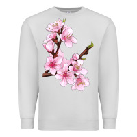 Dove Grey Peach Blossom Illustrations Premium Sweatshirt - LillyAllenDesigns