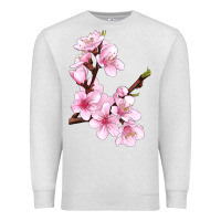 Oatmeal Heather Peach Blossom Illustrations Premium Sweatshirt - LillyAllenDesigns