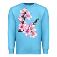 Ocean Blue Peach Blossom Illustrations Premium Sweatshirt - LillyAllenDesigns
