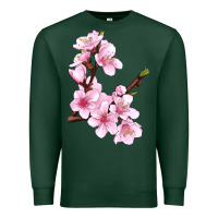 Sports Green Peach Blossom Illustrations Premium Sweatshirt - LillyAllenDesigns
