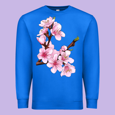 Peach Blossom Illustrations Premium Sweatshirt Designed By Lillyallendesigns