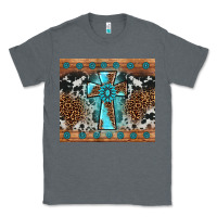 Charcoal Heather gemstone leopard cross Classic Tee - AdoDesignShop