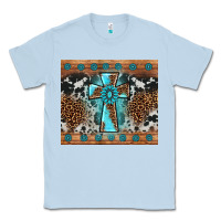 Dusty Blue gemstone leopard cross Classic Tee - AdoDesignShop