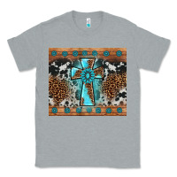 Heather Grey gemstone leopard cross Classic Tee - AdoDesignShop