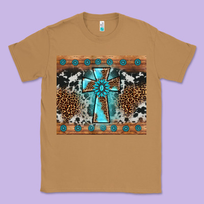 Gemstone Leopard Cross Classic Tee Designed By Adodesignshop
