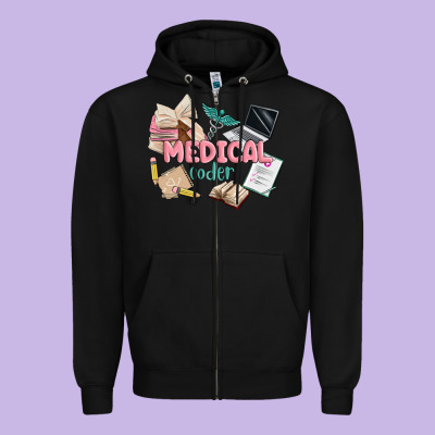 Medical Codler Zipper Hoodie Designed By Maliassmallbusiness