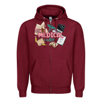Burgundy medical codler Zipper Hoodie - MaliasSmallBusiness