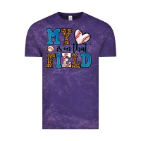 Cloud Purple my heart is on that field baseball Vintage Tee - AdoDesignShop