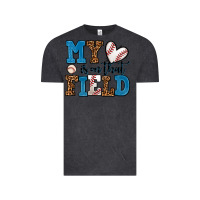 Vintage Black my heart is on that field baseball Vintage Tee - AdoDesignShop