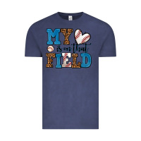 Vintage Denim my heart is on that field baseball Vintage Tee - AdoDesignShop