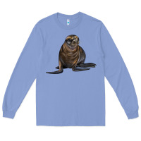 Colony Blue Sea Lion Illustrations Long Sleeve Tee - LillyAllenDesigns