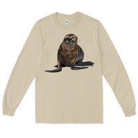 Mushroom Sea Lion Illustrations Long Sleeve Tee - LillyAllenDesigns
