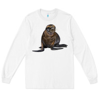 White Sea Lion Illustrations Long Sleeve Tee - LillyAllenDesigns