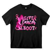 Black give cancer the boot Heavy Core Tee - RanaPortraitStore